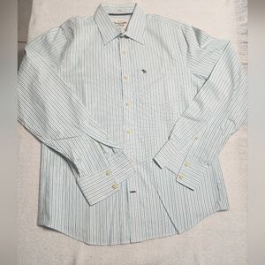 Abercrombie & Fitch Blue Striped Dress Shirt Size XL